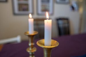 Shabbat Shalom With Antique Candles; Free Printable Coloring Page ...