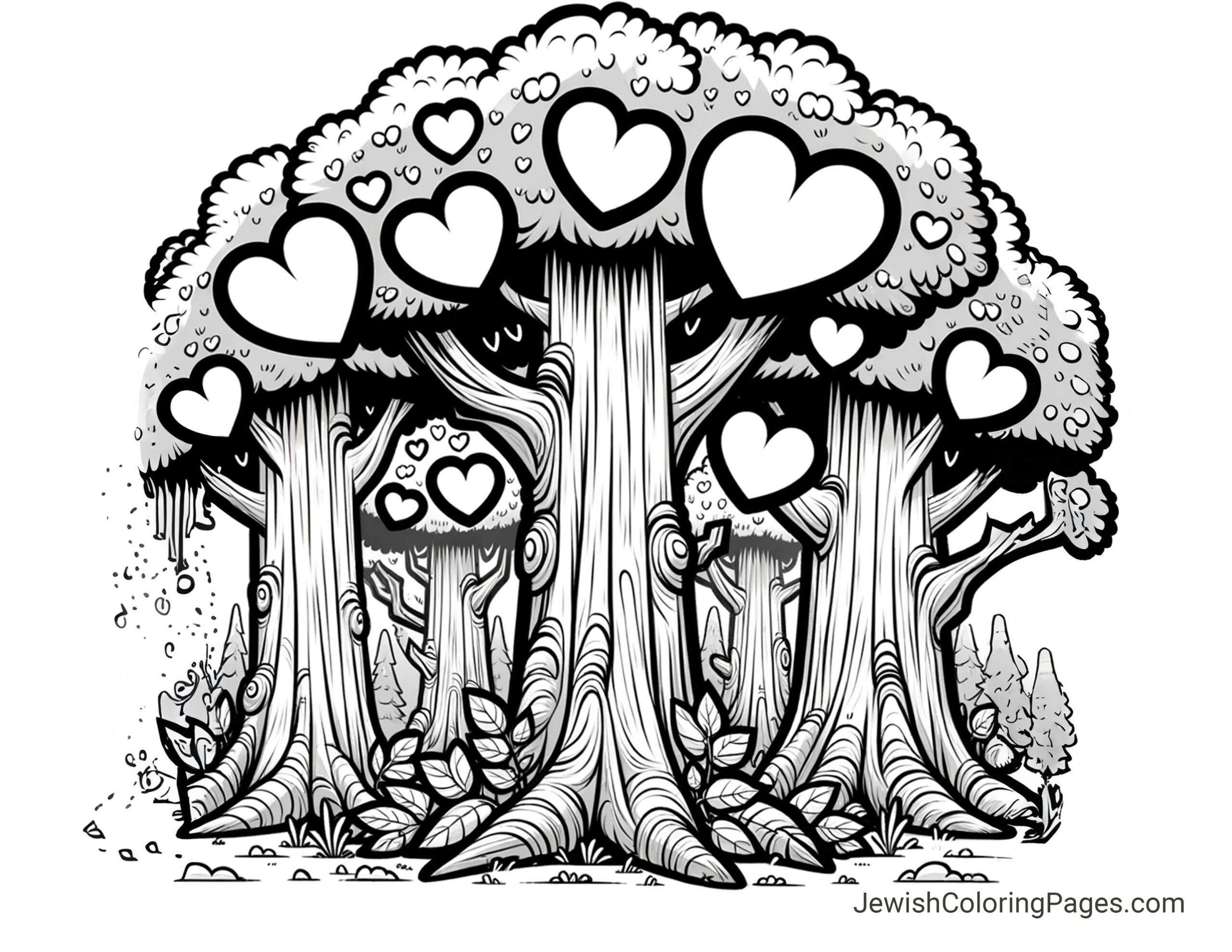 Love for the Trees Tu Bishvat Printable Coloring Page copy