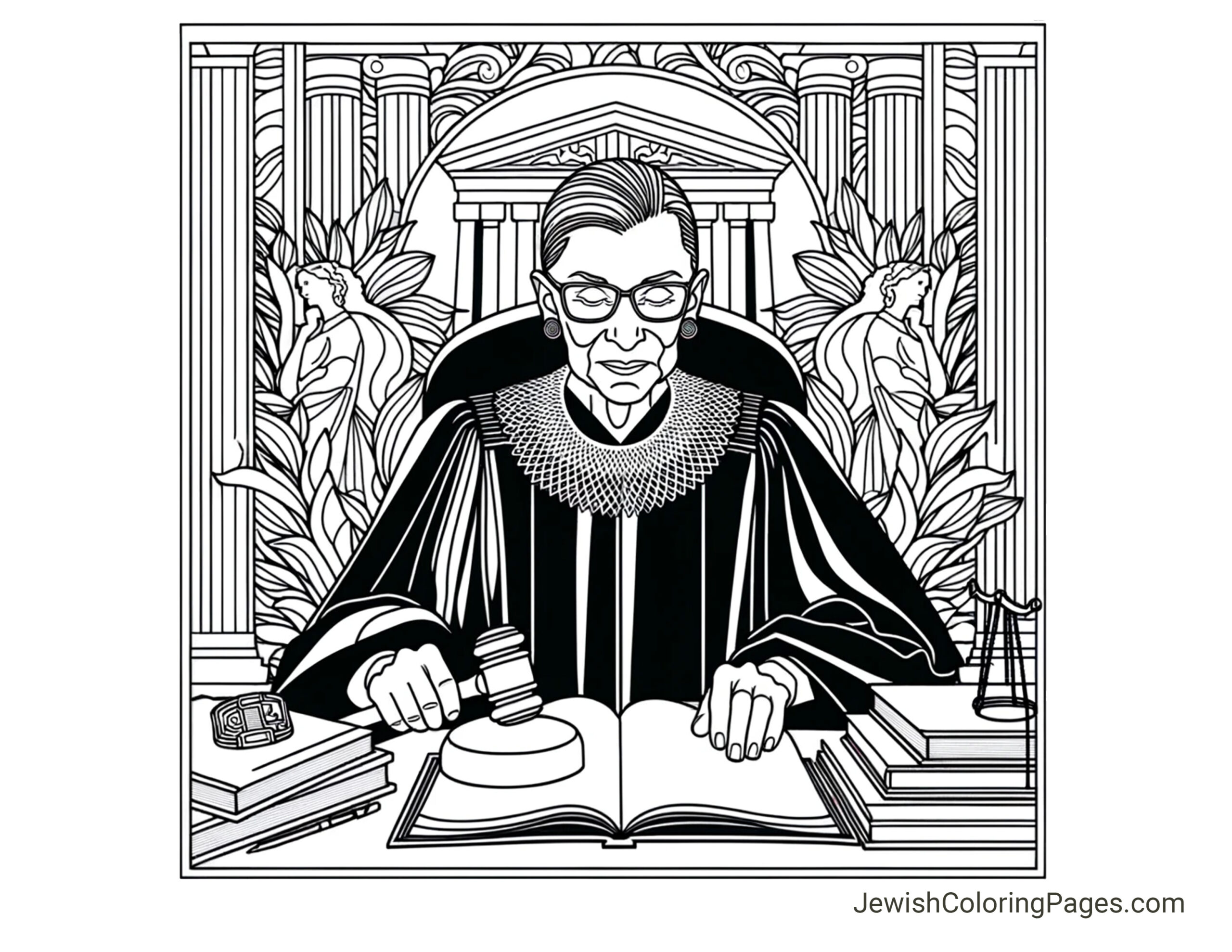 Ruth Bader Ginsburg Free Printable Coloring Page